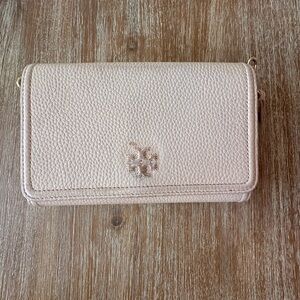 TORY BURCH Blush Pink Leather Wallet Crossbody
